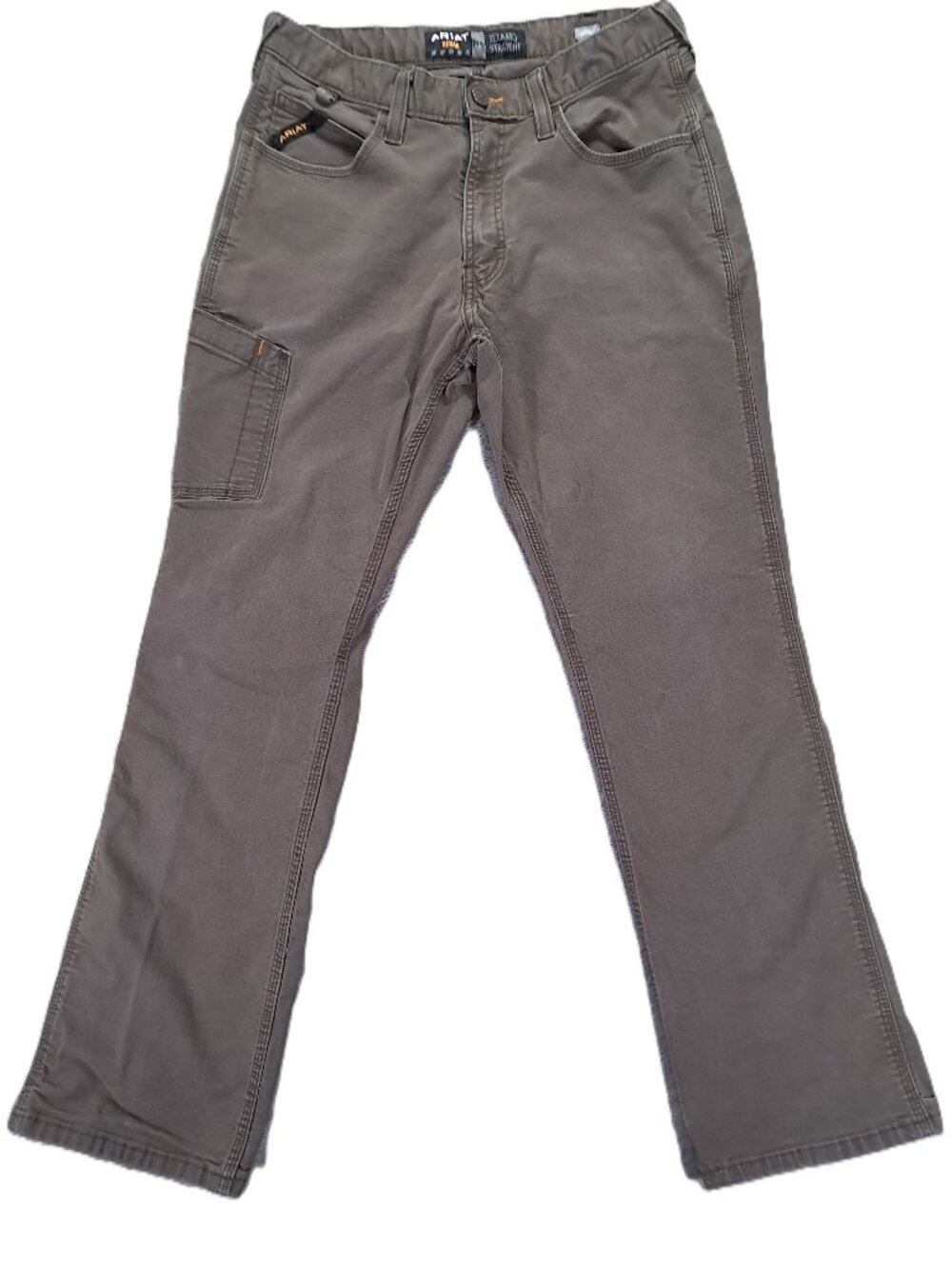 Ariat Rebar M4 Pant Men 30x30, Tag 30x32 Brown Relaxed Straight Stretch Canvas